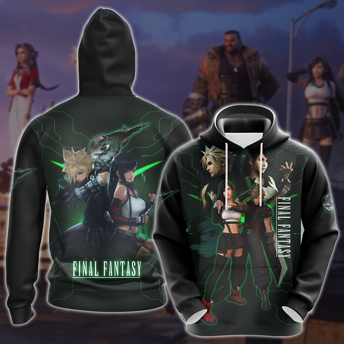 Final Fantasy VII Video Game 3D All Over Printed T-shirt Tank Top Zip Hoodie Pullover Hoodie Hawaiian Shirt Beach Shorts Joggers Hoodie