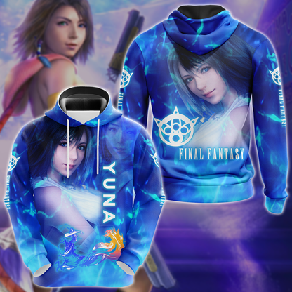 Final Fantasy X Yuna Video Game 3D All Over Print T-shirt Tank Top Zip Hoodie Pullover Hoodie Hawaiian Shirt Beach Shorts Jogger Hoodie