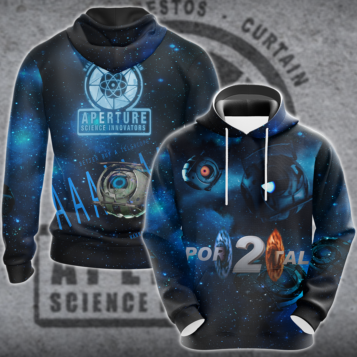 Portal 2 Video Game 3D All Over Print T-shirt Tank Top Zip Hoodie Pullover Hoodie Hawaiian Shirt Beach Shorts Jogger Hoodie
