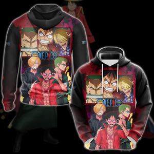 One Piece Luffy Sanji Zoro Anime Manga 3D All Over Print T-shirt Tank Top Zip Hoodie Pullover Hoodie Hawaiian Shirt Beach Shorts Jogger Hoodie S 