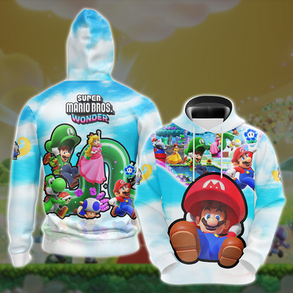 Super Mario Bros. Wonder Video Game All Over Printed T-shirt Tank Top Zip Hoodie Pullover Hoodie Hawaiian Shirt Beach Shorts Joggers Hoodie
