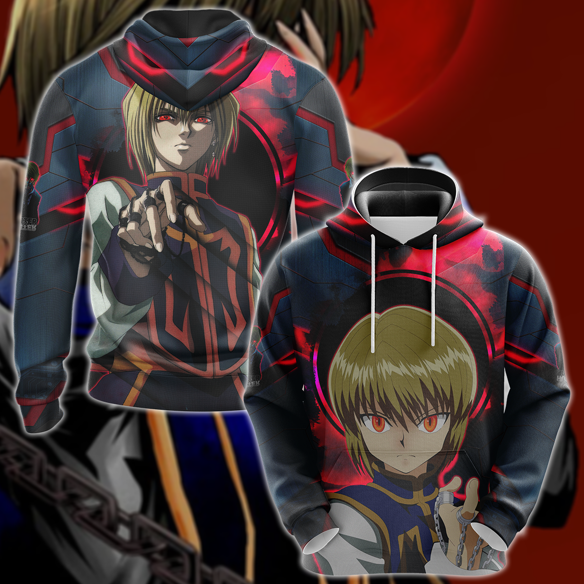 Hunter x Hunber Kurapika 3D All Over Print T-shirt Tank Top Zip Hoodie Pullover Hoodie Hawaiian Shirt Beach Shorts Jogger Hoodie