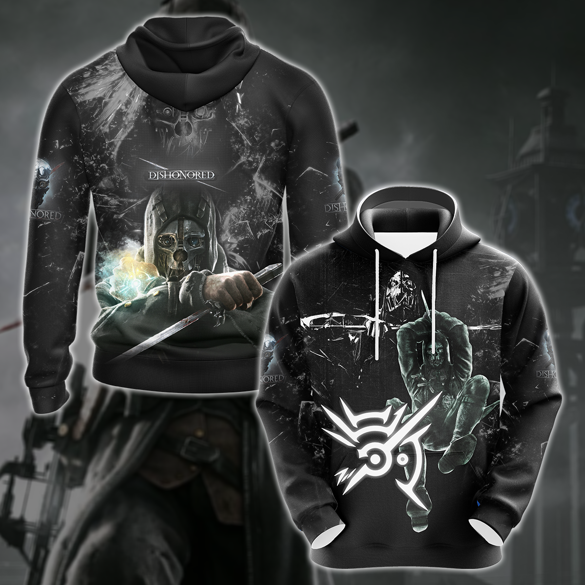 Dishonored Video Game 3D All Over Printed T-shirt Tank Top Zip Hoodie Pullover Hoodie Hawaiian Shirt Beach Shorts Jogger Hoodie