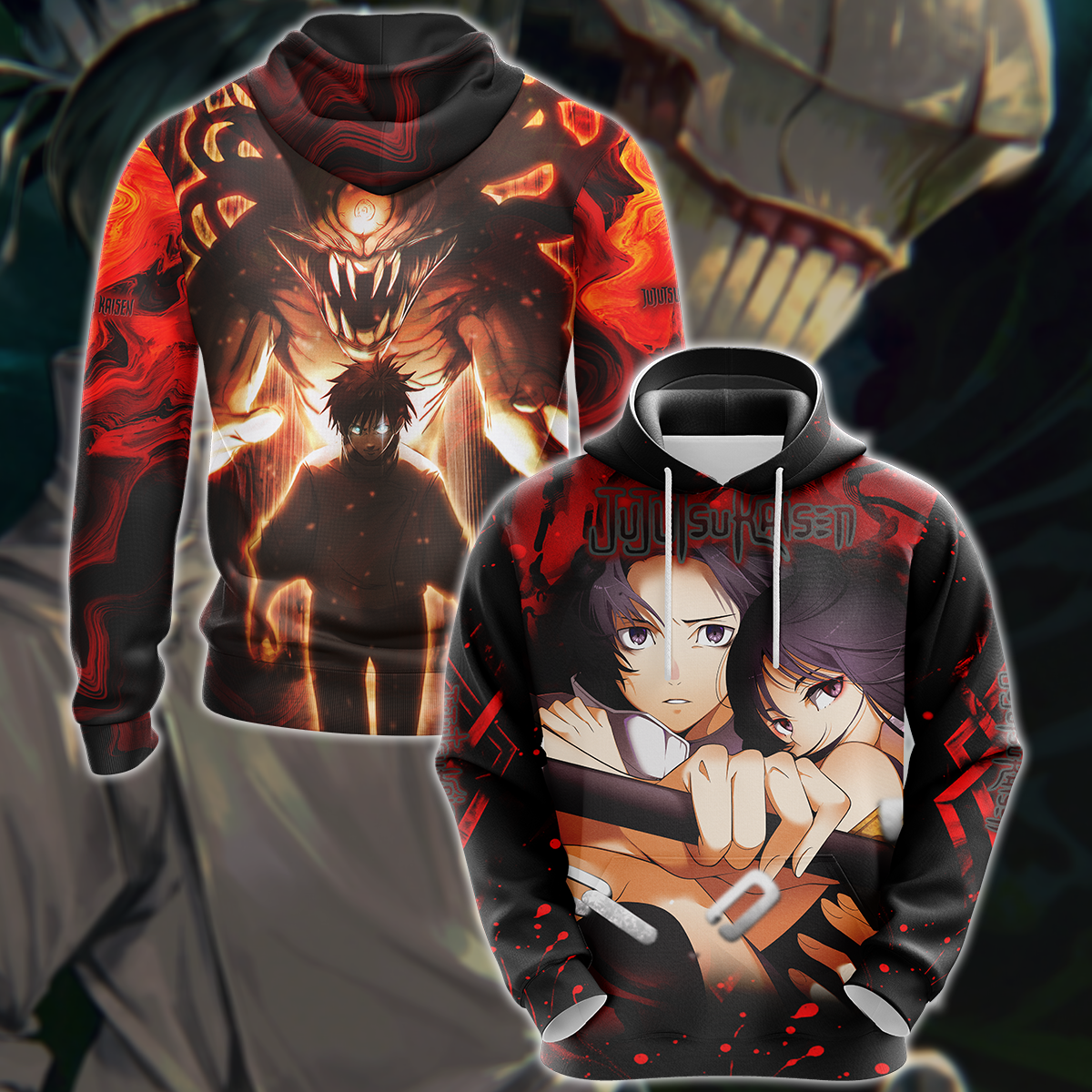 Jujutsu Kaisen Yuta & Cursed Rika 3D All Over Print T-shirt Tank Top Zip Hoodie Pullover Hoodie Hawaiian Shirt Beach Shorts Jogger Hoodie