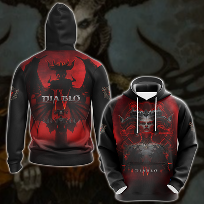 Diablo IV Lilith Video Game 3D All Over Printed T-shirt Tank Top Zip Hoodie Pullover Hoodie Hawaiian Shirt Beach Shorts Jogger Hoodie