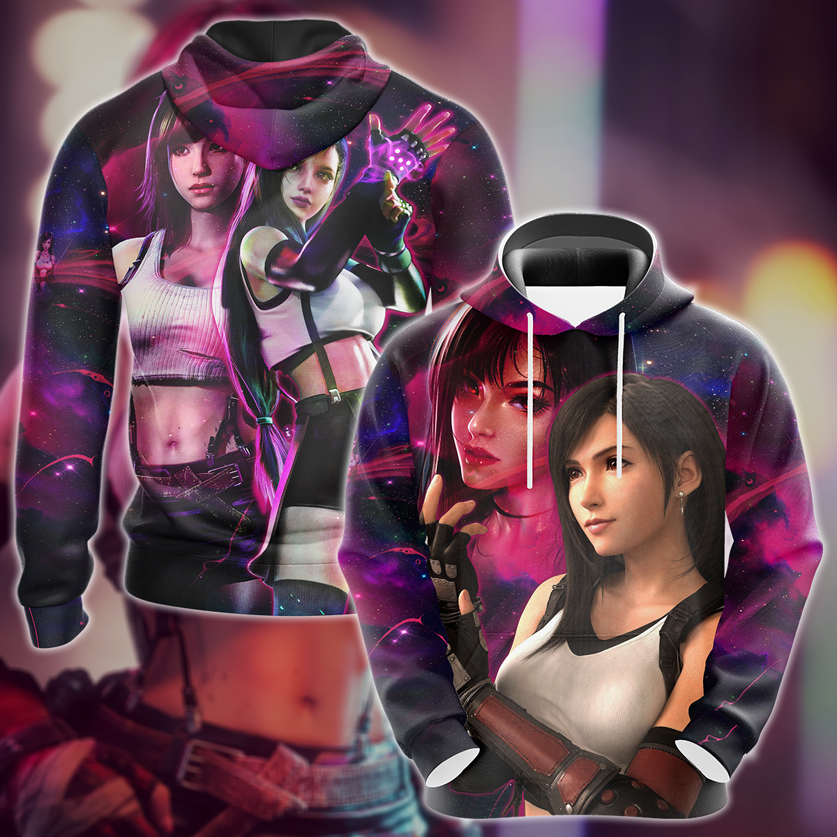 Final Fantasy VII Tifa Lockhart Video Game 3D All Over Print T-shirt Tank Top Zip Hoodie Pullover Hoodie Hawaiian Shirt Beach Shorts Jogger Hoodie