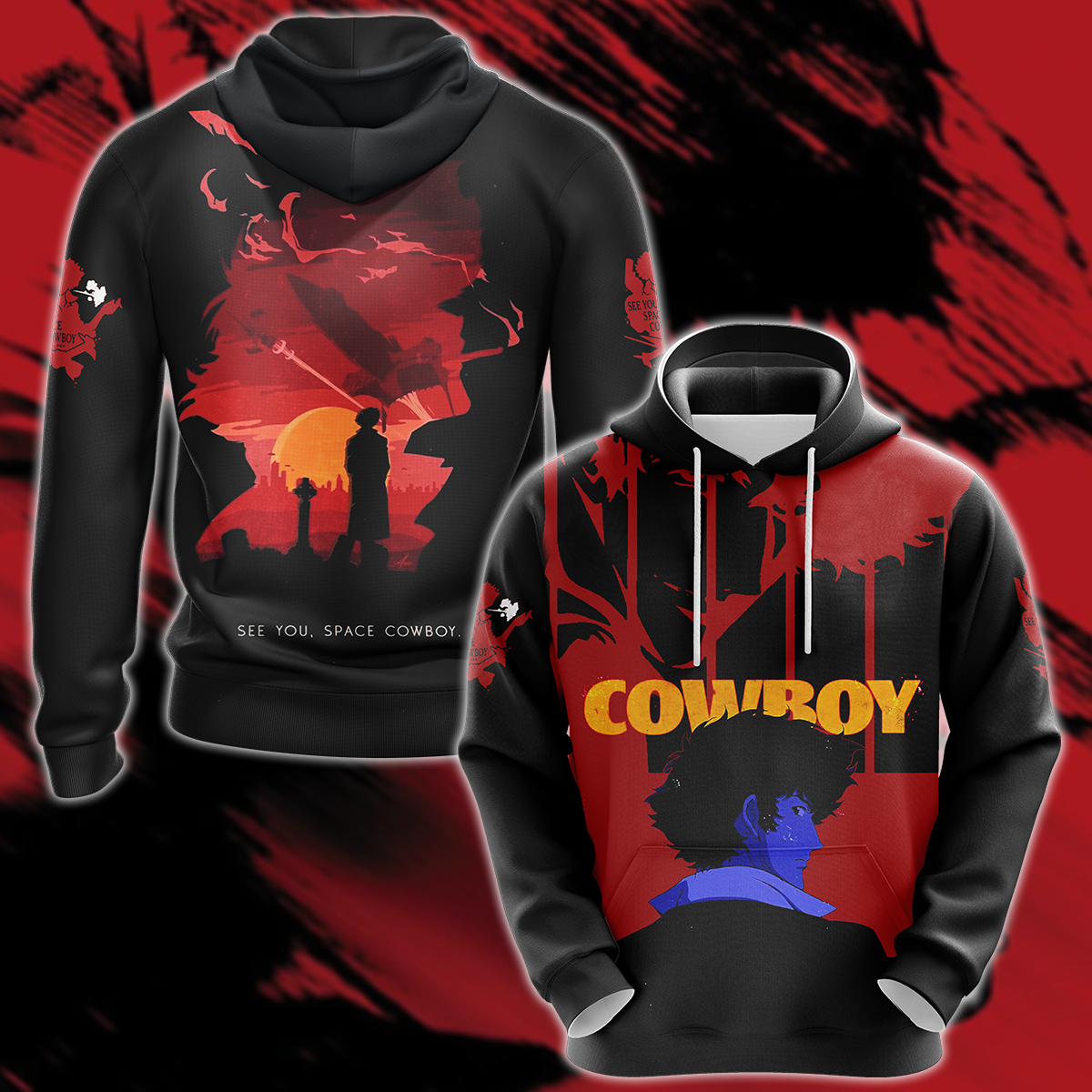 Cowboy Bebop 3D All Over Print T-shirt Tank Top Zip Hoodie Pullover Hoodie Hawaiian Shirt Beach Shorts Jogger Hoodie