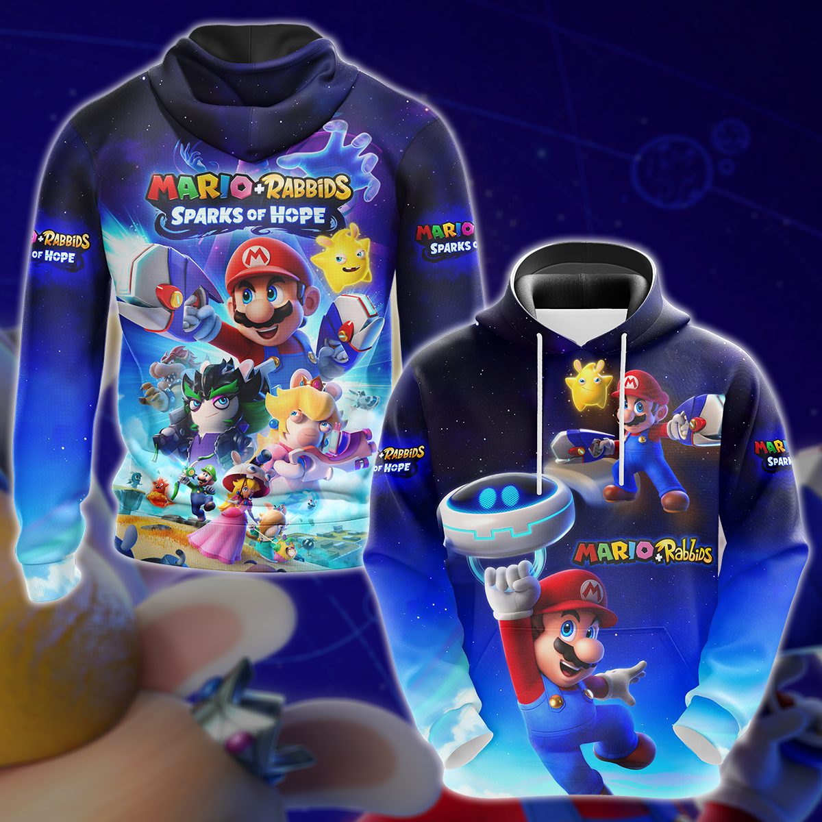 Mario + Rabbids Sparks of Hope Video Game 3D All Over Printed T-shirt Tank Top Zip Hoodie Pullover Hoodie Hawaiian Shirt Beach Shorts Jogger Hoodie