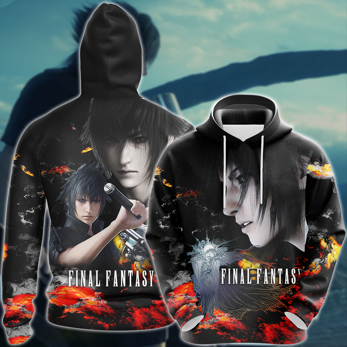 Final Fantasy XV Noctis Video Game 3D All Over Print T-shirt Tank Top Zip Hoodie Pullover Hoodie Hawaiian Shirt Beach Shorts Jogger Hoodie