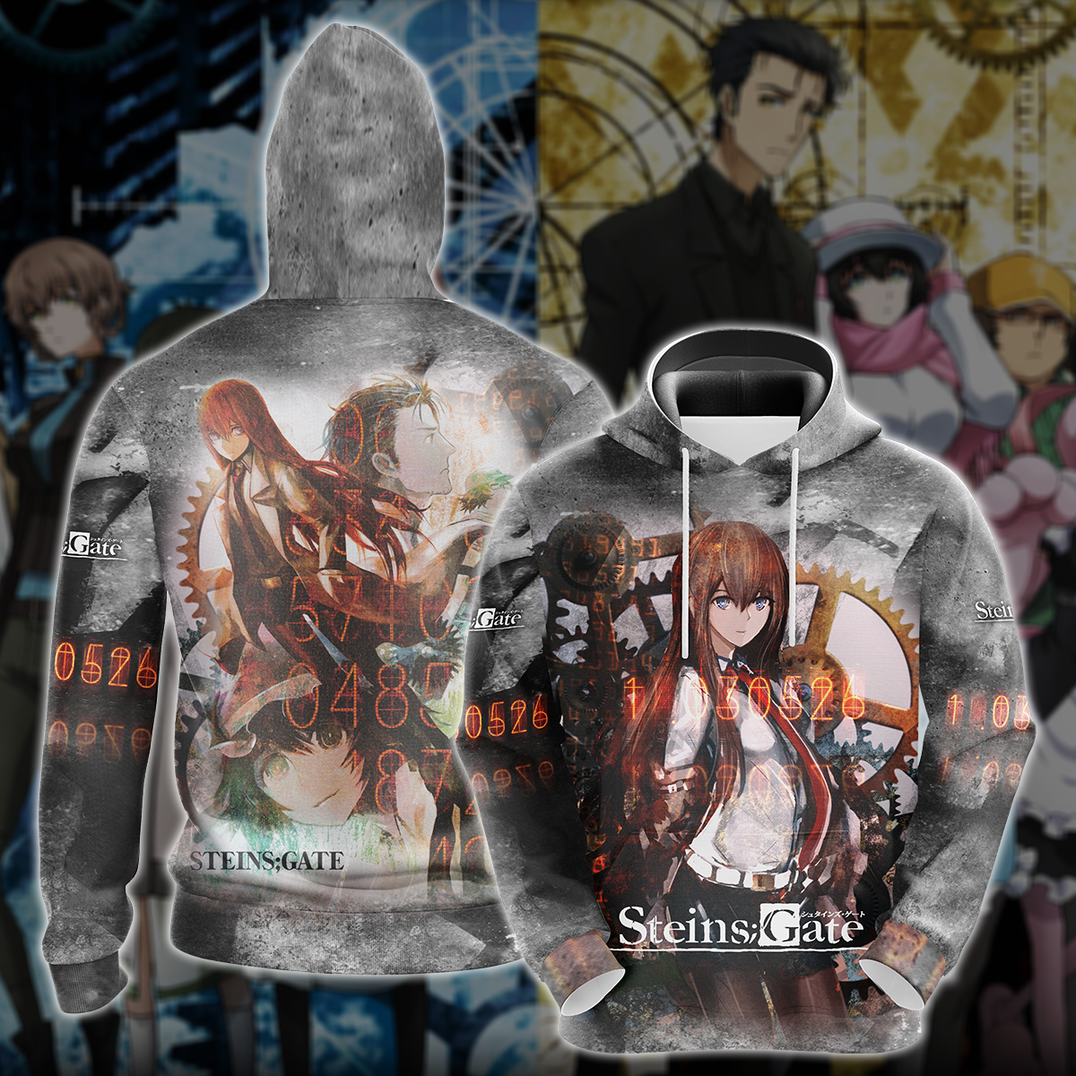 Steins;Gate Anime All-Over T-shirt Hoodie Tank Top Hawaiian Shirt Beach Shorts Joggers Hoodie