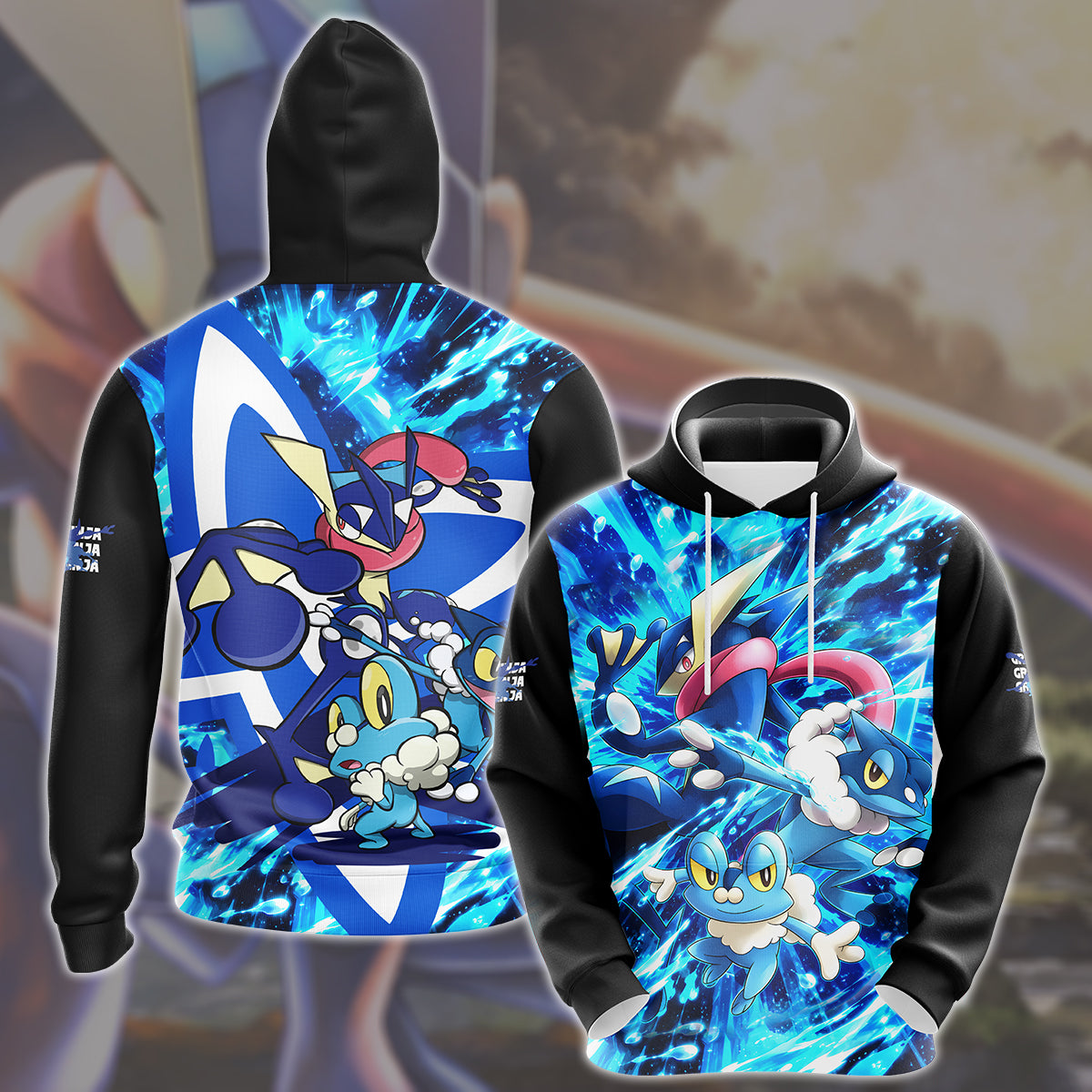 Greninja Evolution Video Game All Over Printed T-shirt Tank Top Zip Hoodie Pullover Hoodie Hawaiian Shirt Beach Shorts Joggers Hoodie