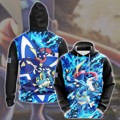 Greninja Evolution Video Game All Over Printed T-shirt Tank Top Zip Hoodie Pullover Hoodie Hawaiian Shirt Beach Shorts Joggers Hoodie
