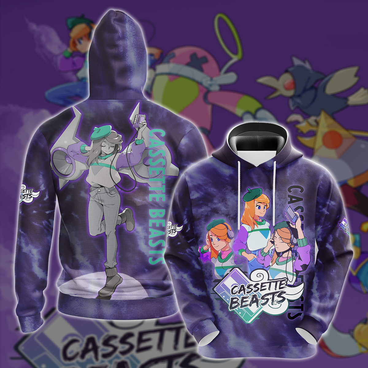 Cassette Beasts Video Game All-Over T-shirt Hoodie Tank Top Hawaiian Shirt Beach Shorts Joggers Hoodie