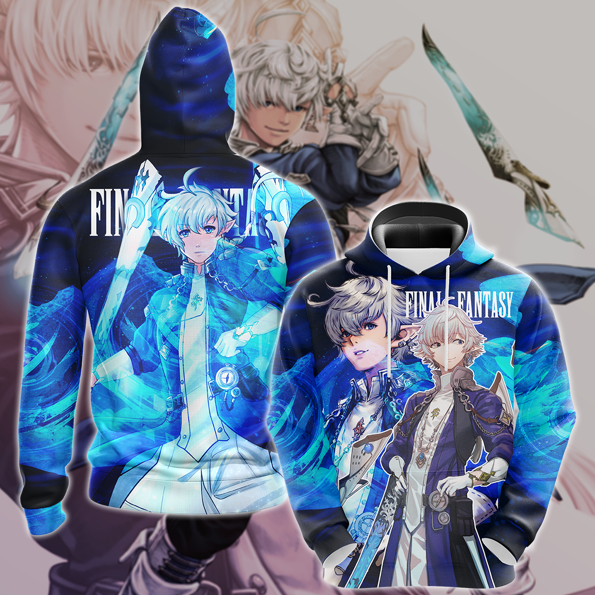 Final Fantasy XIV Alphinaud Video Game 3D All Over Print T-shirt Tank Top Zip Hoodie Pullover Hoodie Hawaiian Shirt Beach Shorts Jogger Hoodie