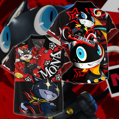Persona 5 Strikers Morgana Video Game 3D All Over Print T-shirt Tank Top Zip Hoodie Pullover Hoodie Hawaiian Shirt Beach Shorts Jogger Hawaiian Shirt