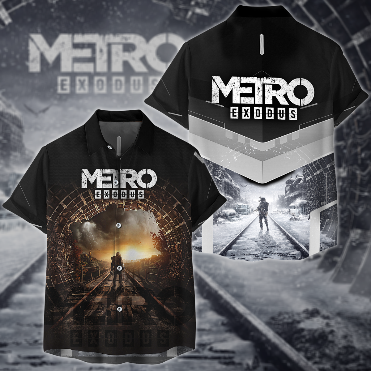 Metro Exodus Video Game 3D All Over Print T-shirt Tank Top Zip Hoodie Pullover Hoodie Hawaiian Shirt Beach Shorts Jogger Hawaiian Shirt