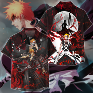 Bleach Ichigo Kurasaki Anime Manga 3D All Over Print T-shirt Tank Top Zip Hoodie Pullover Hoodie Hawaiian Shirt Beach Shorts Jogger Hawaiian Shirt S 