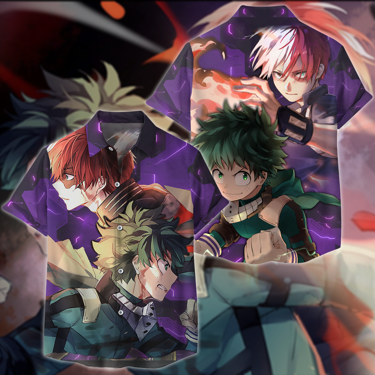 My Hero Academia: Deku x Todoroki 3D All Over Print T-shirt Tank Top Zip Hoodie Pullover Hoodie Hawaiian Shirt Beach Shorts Jogger Hawaiian Shirt