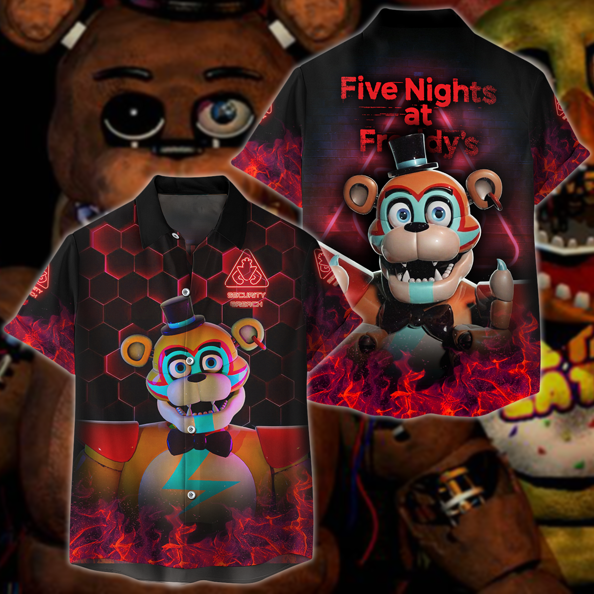 Five Nights at Freddy's: Security Breach Video Game 3D All Over Print T-shirt Tank Top Zip Hoodie Pullover Hoodie Hawaiian Shirt Beach Shorts Jogger Hawaiian Shirt