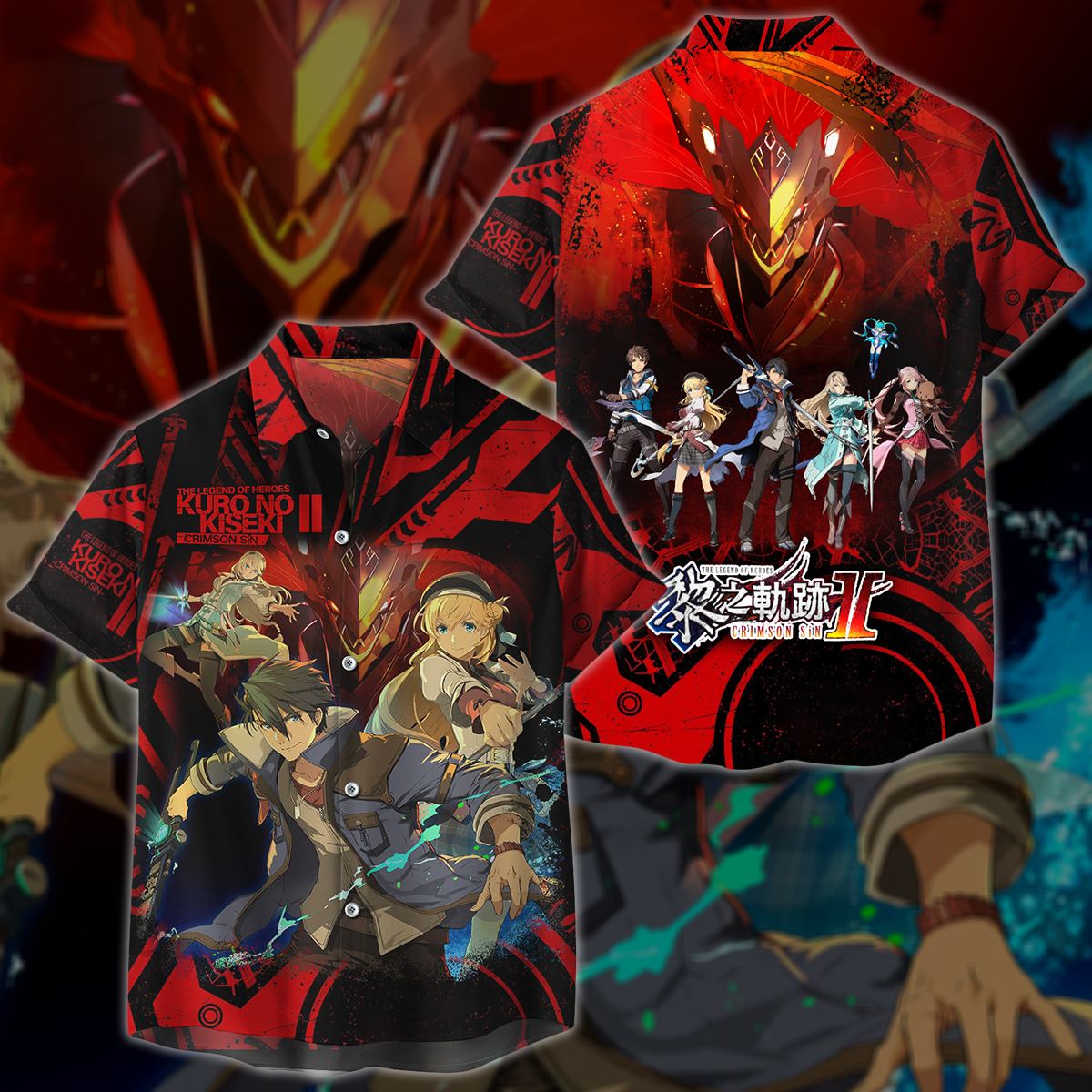 The Legend of Heroes: Kuro no Kiseki II – Crimson Sin Video Game 3D All Over Printed T-shirt Tank Top Zip Hoodie Pullover Hoodie Hawaiian Shirt Beach Shorts Jogger Hawaiian Shirt