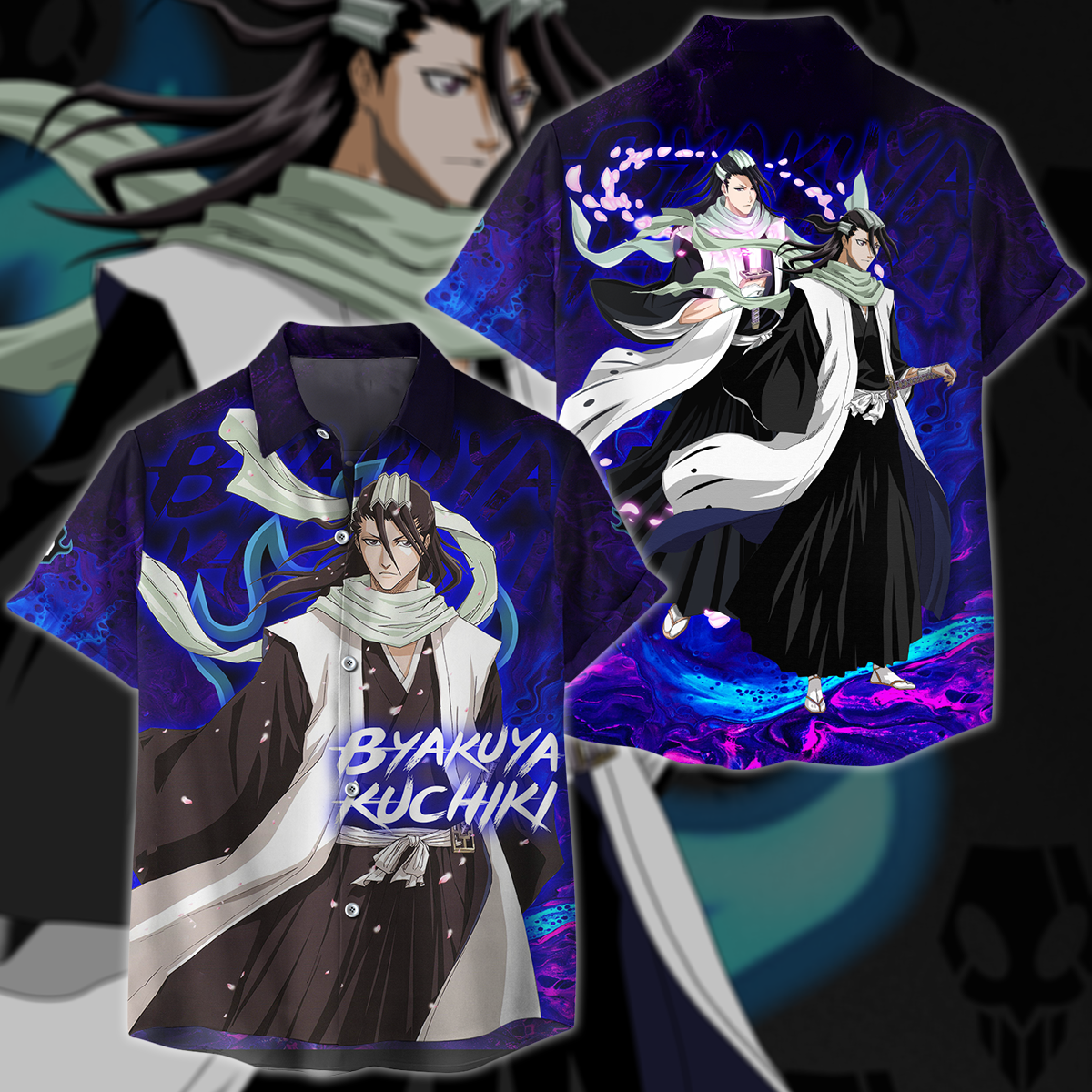 Bleach Byakuya Kuchiki Anime Manga 3D All Over Print T-shirt Tank Top Zip Hoodie Pullover Hoodie Hawaiian Shirt Beach Shorts Jogger Hawaiian Shirt