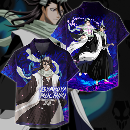 Bleach Byakuya Kuchiki Anime Manga 3D All Over Print T-shirt Tank Top Zip Hoodie Pullover Hoodie Hawaiian Shirt Beach Shorts Jogger Hawaiian Shirt