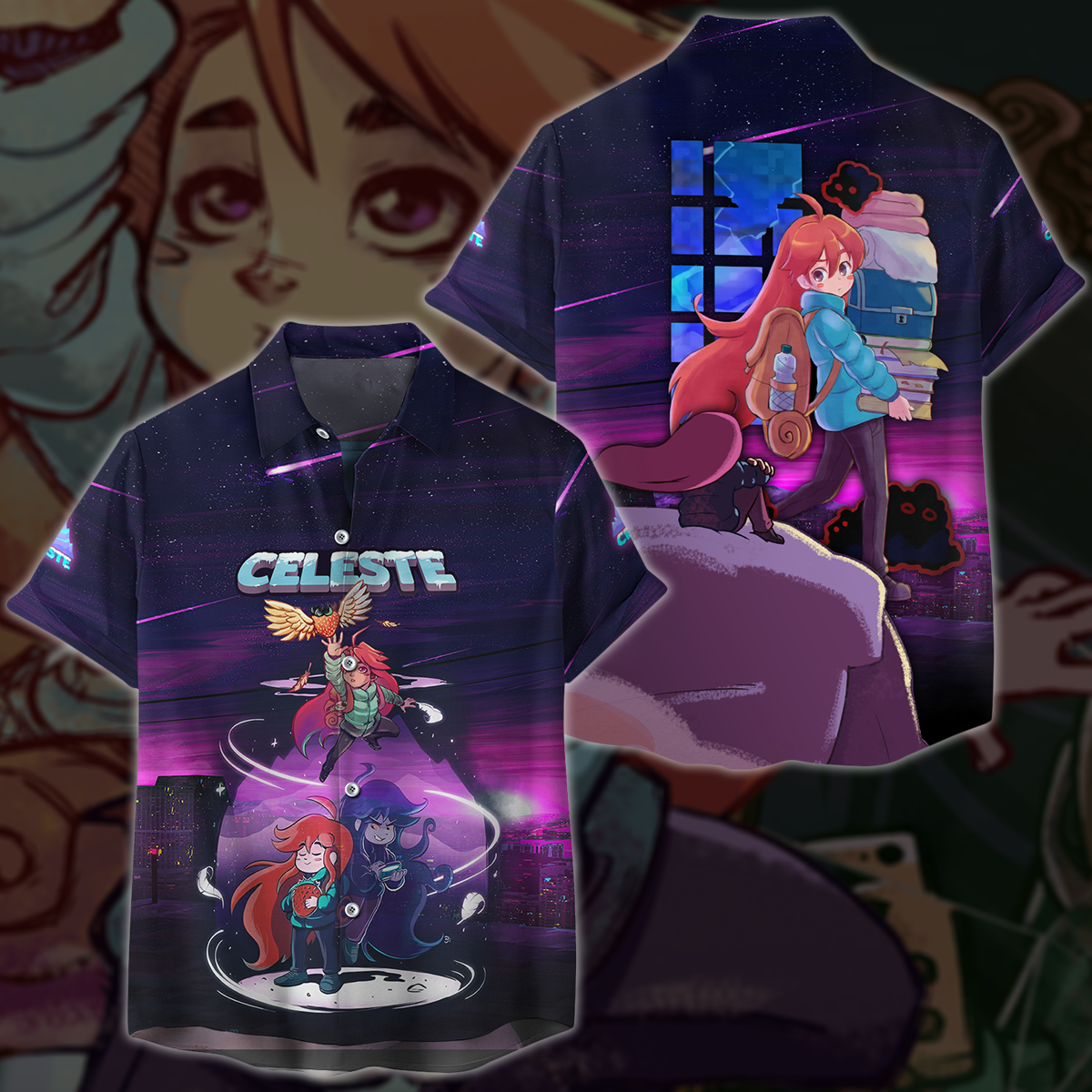 Celeste Video Game 3D All Over Printed T-shirt Tank Top Zip Hoodie Pullover Hoodie Hawaiian Shirt Beach Shorts Jogger Hawaiian Shirt