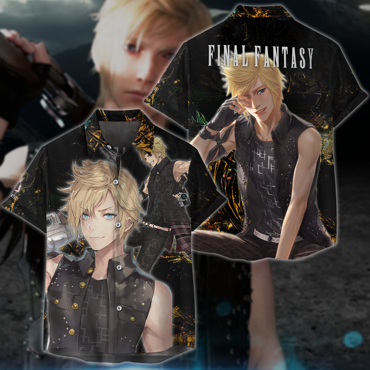 Final Fantasy XV Prompto Argentum Video Game 3D All Over Print T-shirt Tank Top Zip Hoodie Pullover Hoodie Hawaiian Shirt Beach Shorts Jogger Hawaiian Shirt