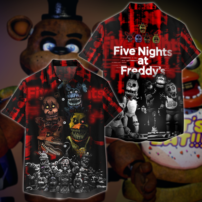 Five Nights At Freddy's Video Game 3D All Over Print T-shirt Tank Top Zip Hoodie Pullover Hoodie Hawaiian Shirt Beach Shorts Jogger Hawaiian Shirt