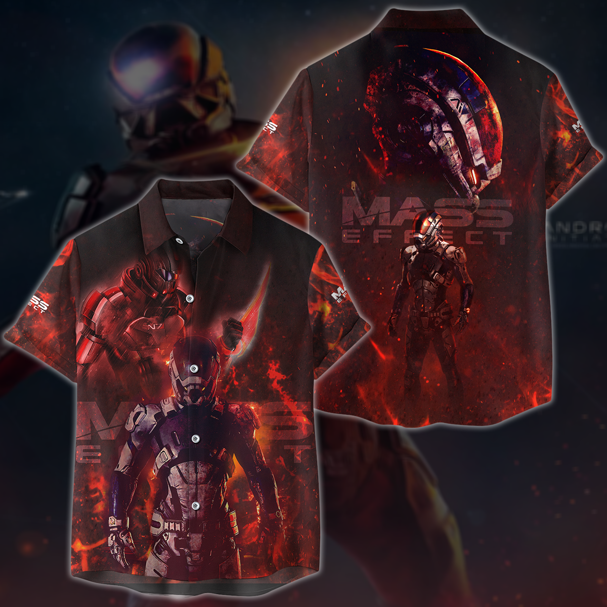 Mass Effect Video Game 3D All Over Print T-shirt Tank Top Zip Hoodie Pullover Hoodie Hawaiian Shirt Beach Shorts Jogger Hawaiian Shirt