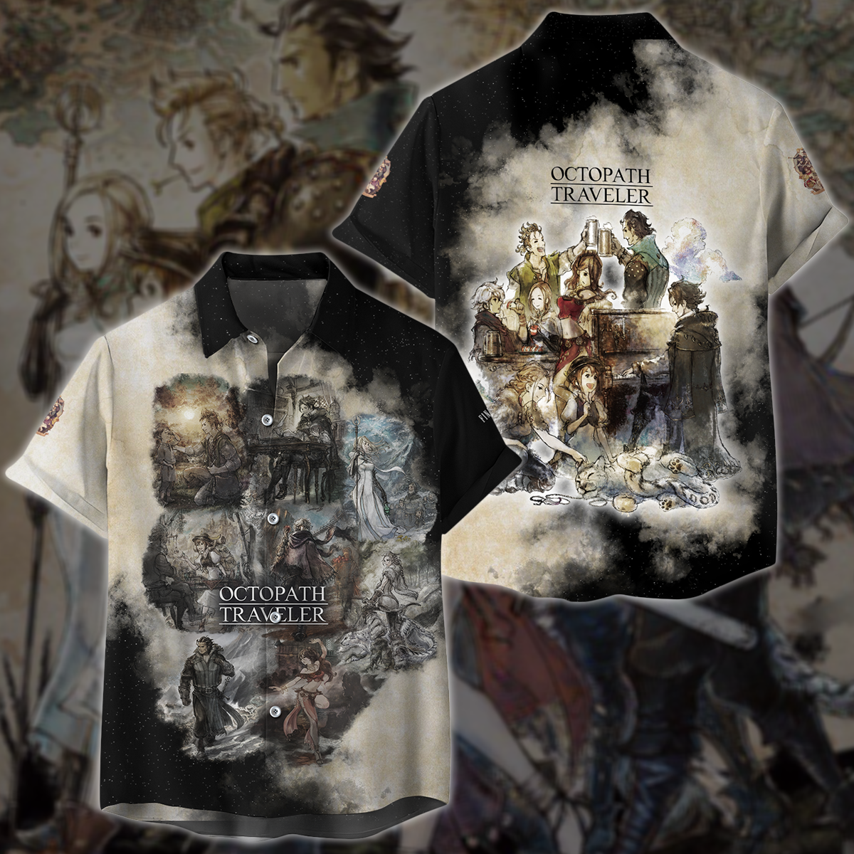 Octopath Traveler Video Game 3D All Over Printed T-shirt Tank Top Zip Hoodie Pullover Hoodie Hawaiian Shirt Beach Shorts Jogger Hawaiian Shirt