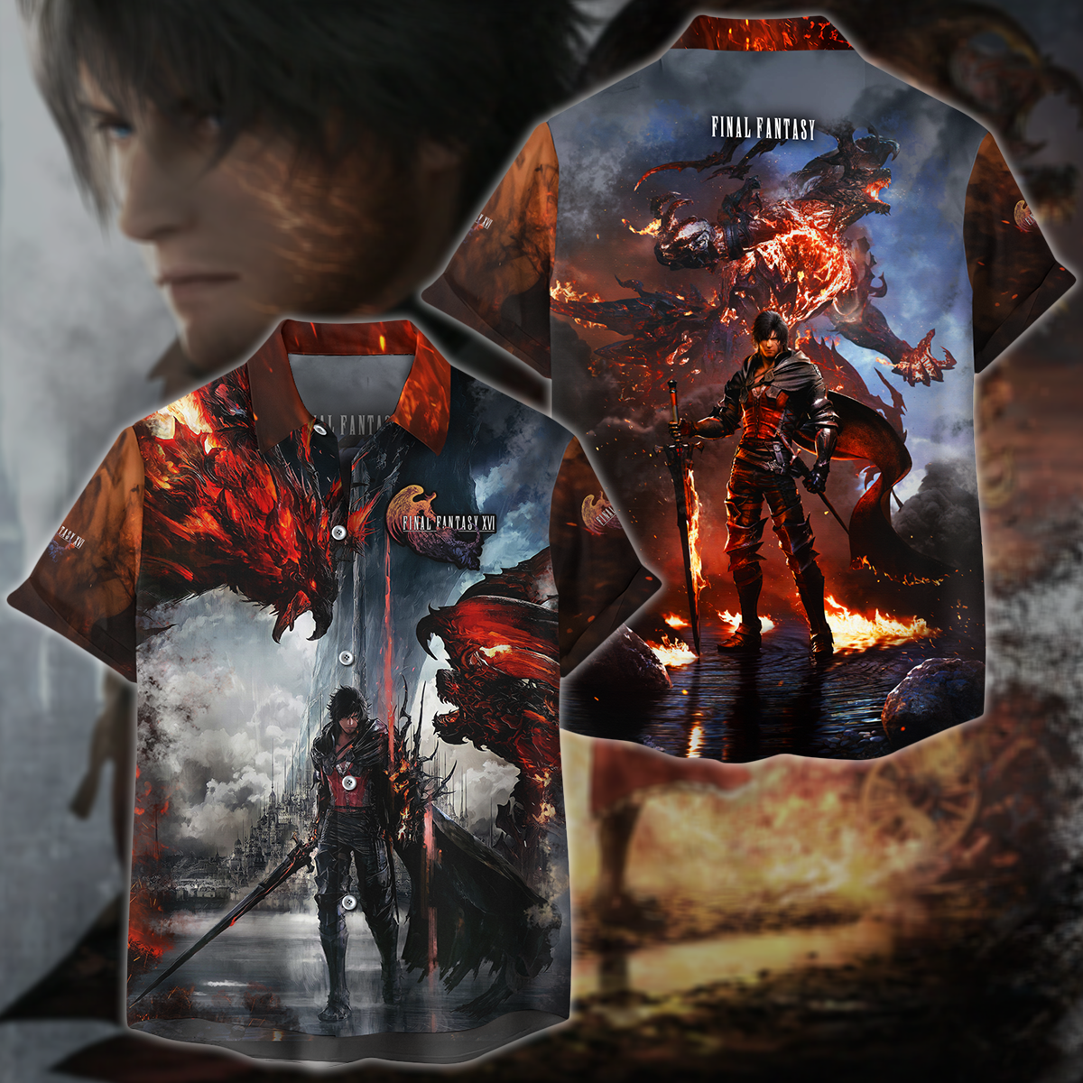 Final Fantasy XVI Video Game 3D All Over Printed T-shirt Tank Top Zip Hoodie Pullover Hoodie Hawaiian Shirt Beach Shorts Jogger Hawaiian Shirt