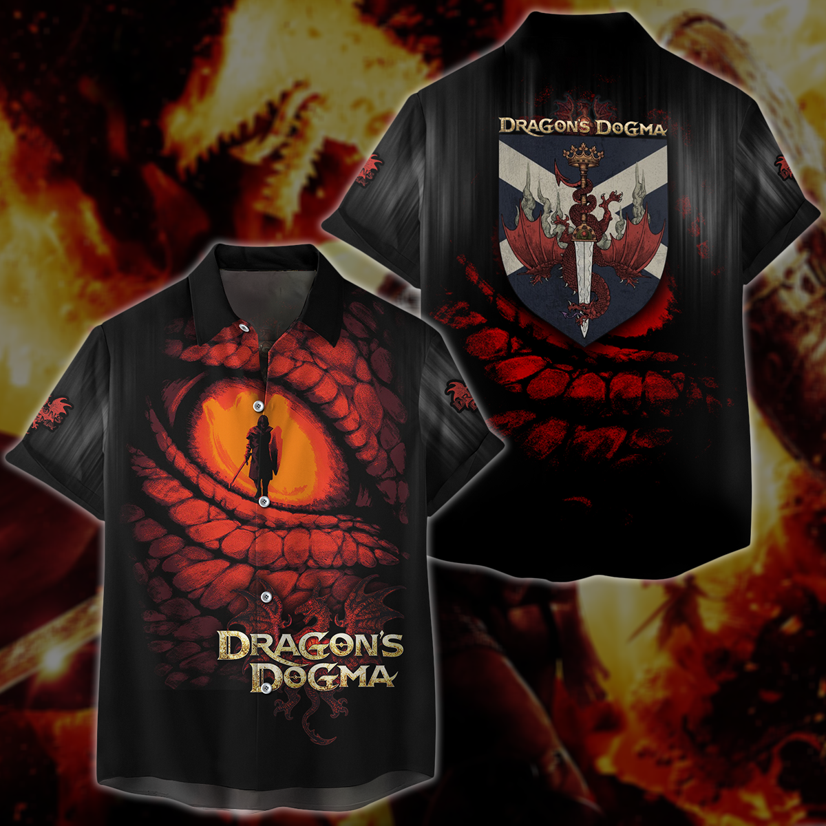 Dragon's Dogma Video Game 3D All Over Printed T-shirt Tank Top Zip Hoodie Pullover Hoodie Hawaiian Shirt Beach Shorts Jogger Hawaiian Shirt