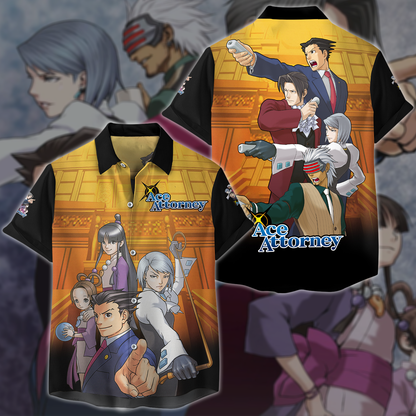 Ace Attorney Anime Manga 3D All Over Printed T-shirt Tank Top Zip Hoodie Pullover Hoodie Hawaiian Shirt Beach Shorts Jogger Hawaiian Shirt