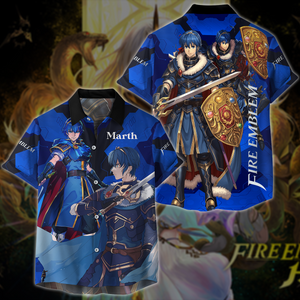 Fire Emblem Marth Video Game 3D All Over Printed T-shirt Tank Top Zip Hoodie Pullover Hoodie Hawaiian Shirt Beach Shorts Jogger Hawaiian Shirt S 