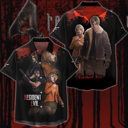 Resident Evil: Leon & Ashley Video Game 3D All Over Printed T-shirt Tank Top Zip Hoodie Pullover Hoodie Hawaiian Shirt Beach Shorts Jogger Hawaiian Shirt
