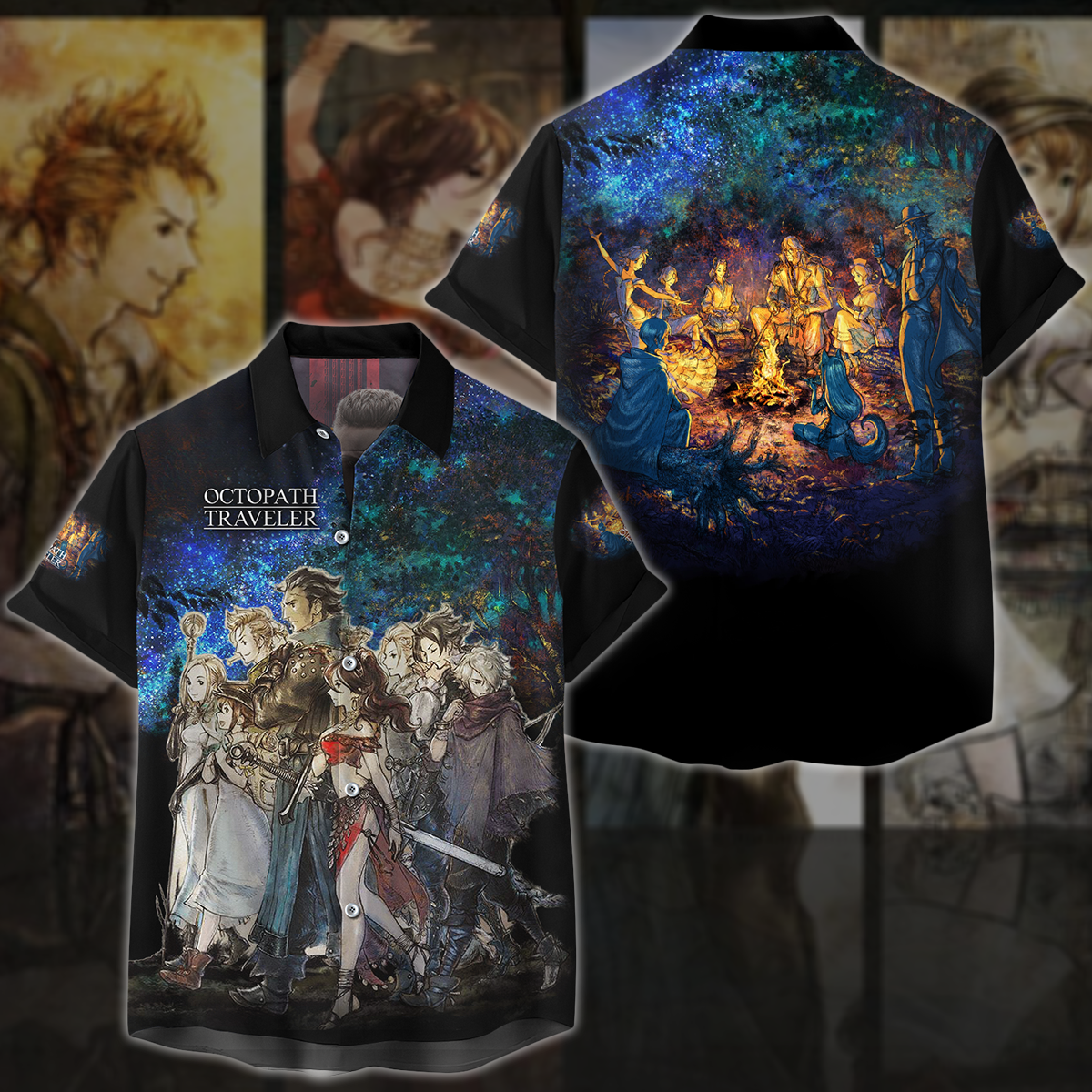 Octopath Traveler II Video Game 3D All Over Printed T-shirt Tank Top Zip Hoodie Pullover Hoodie Hawaiian Shirt Beach Shorts Jogger Hawaiian Shirt