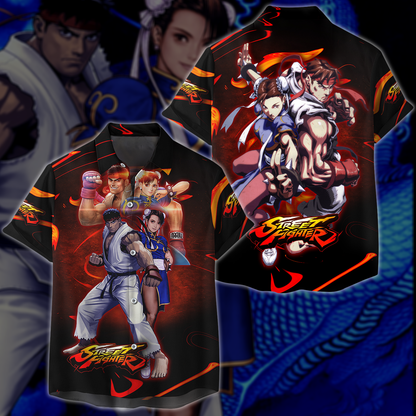 Street Fighter: Ryu & Chun-Li Video Game 3D All Over Printed T-shirt Tank Top Zip Hoodie Pullover Hoodie Hawaiian Shirt Beach Shorts Jogger Hawaiian Shirt