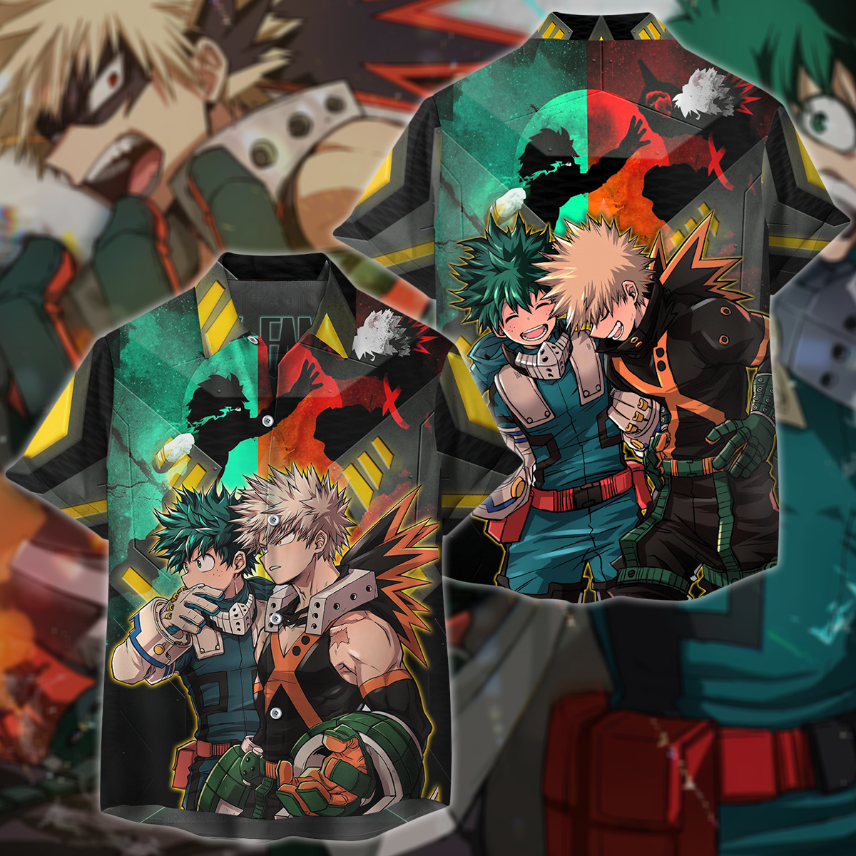 My Hero Academia: Deku x Bakugo 3D All Over Print T-shirt Tank Top Zip Hoodie Pullover Hoodie Hawaiian Shirt Beach Shorts Jogger Hawaiian Shirt