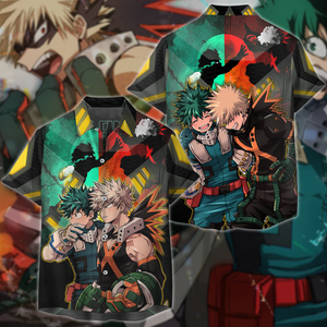 My Hero Academia: Deku x Bakugo 3D All Over Print T-shirt Tank Top Zip Hoodie Pullover Hoodie Hawaiian Shirt Beach Shorts Jogger Hawaiian Shirt S 