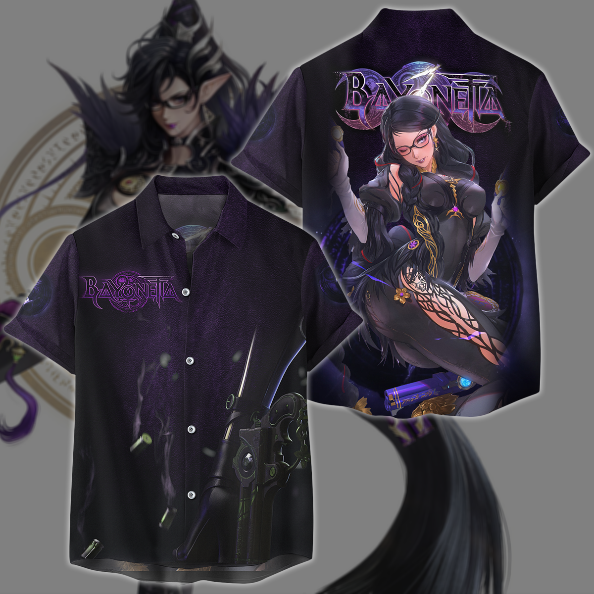 Bayonetta Video Game 3D All Over Print T-shirt Tank Top Zip Hoodie Pullover Hoodie Hawaiian Shirt Beach Shorts Jogger Hawaiian Shirt