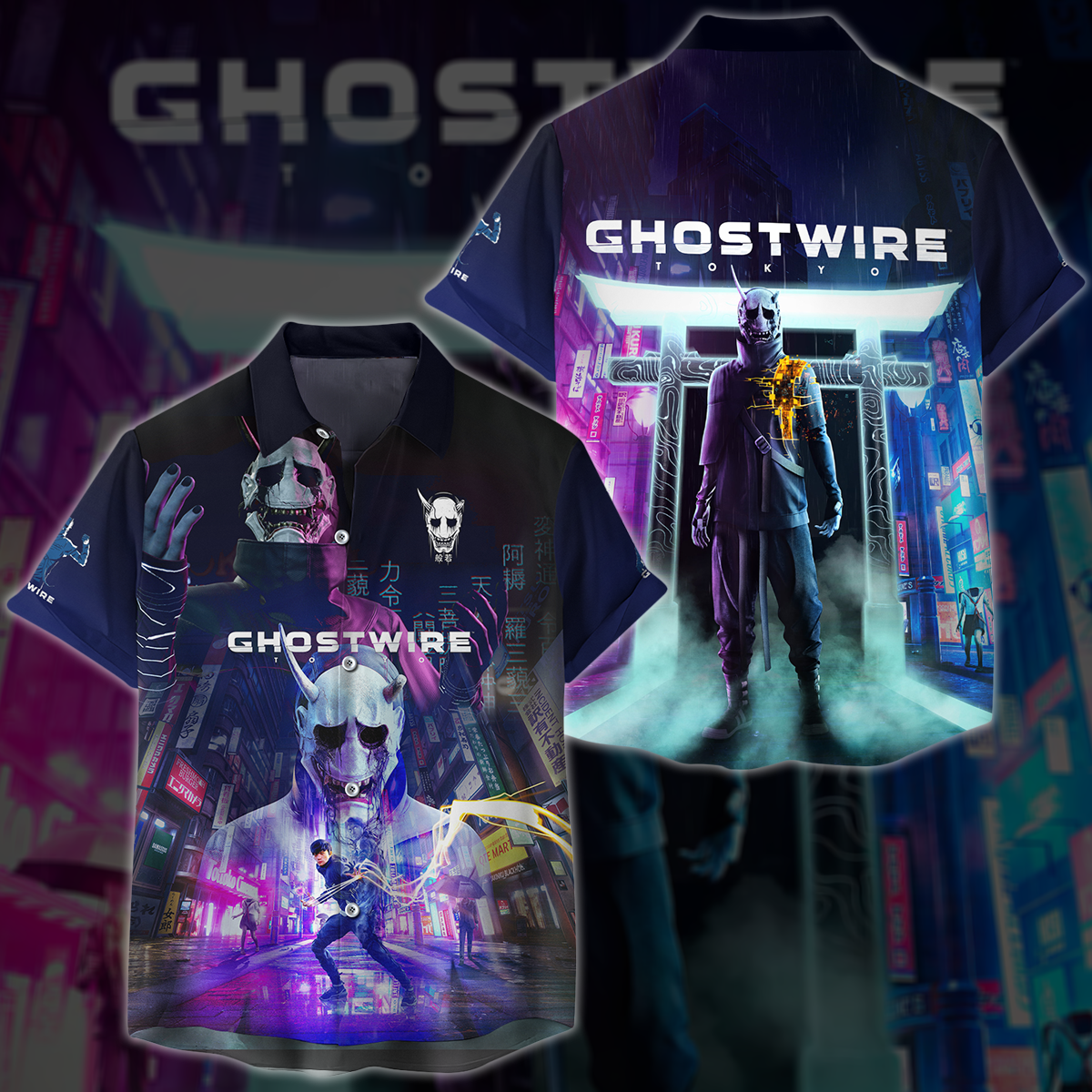 Ghostwire Tokyo Video Game 3D All Over Printed T-shirt Tank Top Zip Hoodie Pullover Hoodie Hawaiian Shirt Beach Shorts Jogger Hawaiian Shirt