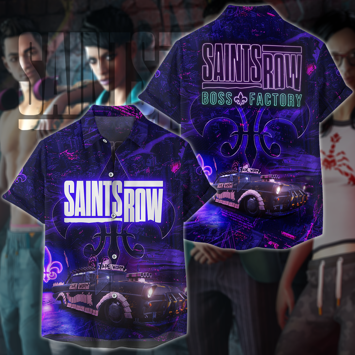 Saints Row Video Game 3D All Over Print T-shirt Tank Top Zip Hoodie Pullover Hoodie Hawaiian Shirt Beach Shorts Jogger Hawaiian Shirt