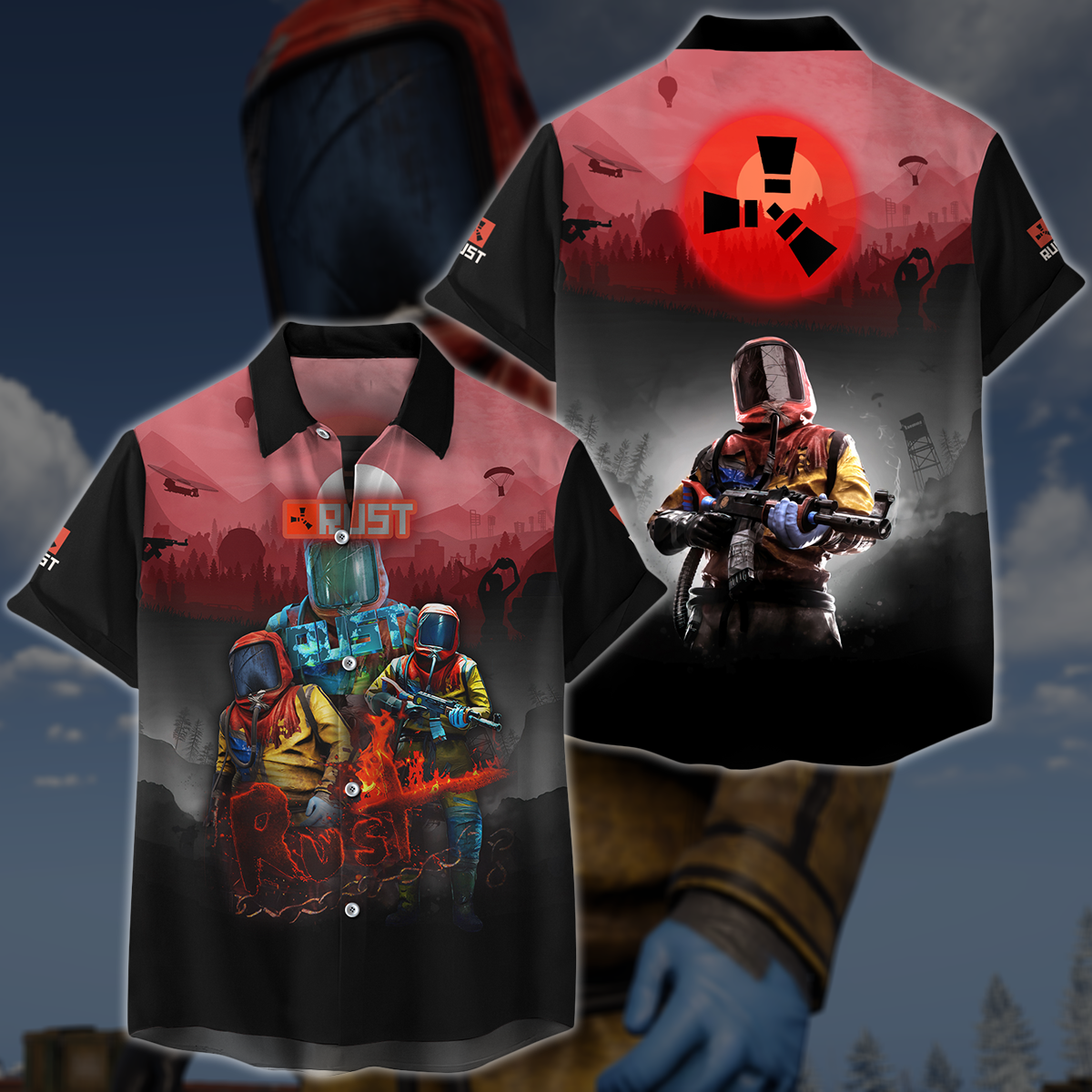 Rust Video Game 3D All Over Printed T-shirt Tank Top Zip Hoodie Pullover Hoodie Hawaiian Shirt Beach Shorts Jogger Hawaiian Shirt