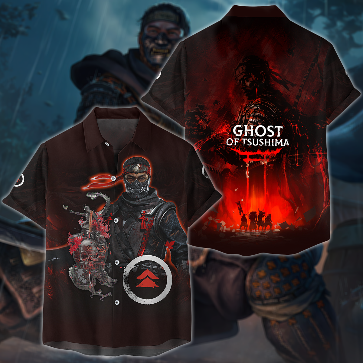 Ghost of Tsushima Video Game 3D All Over Print T-shirt Tank Top Zip Hoodie Pullover Hoodie Hawaiian Shirt Beach Shorts Jogger Hawaiian Shirt