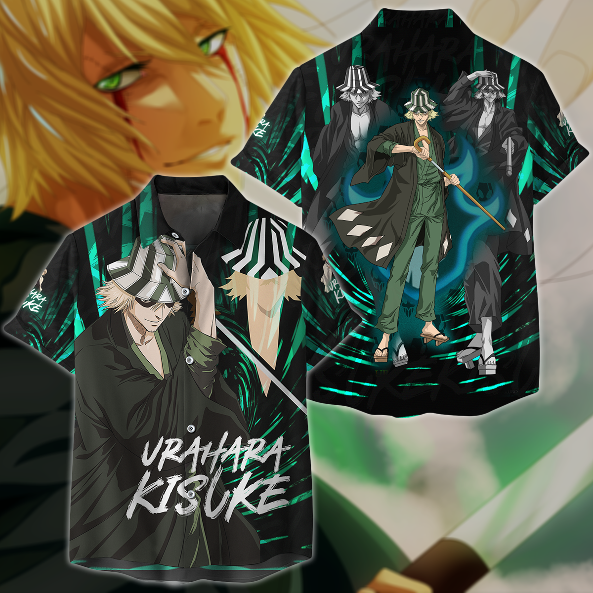 Bleach Kisuke Urahara Anime Manga 3D All Over Print T-shirt Tank Top Zip Hoodie Pullover Hoodie Hawaiian Shirt Beach Shorts Jogger Hawaiian Shirt