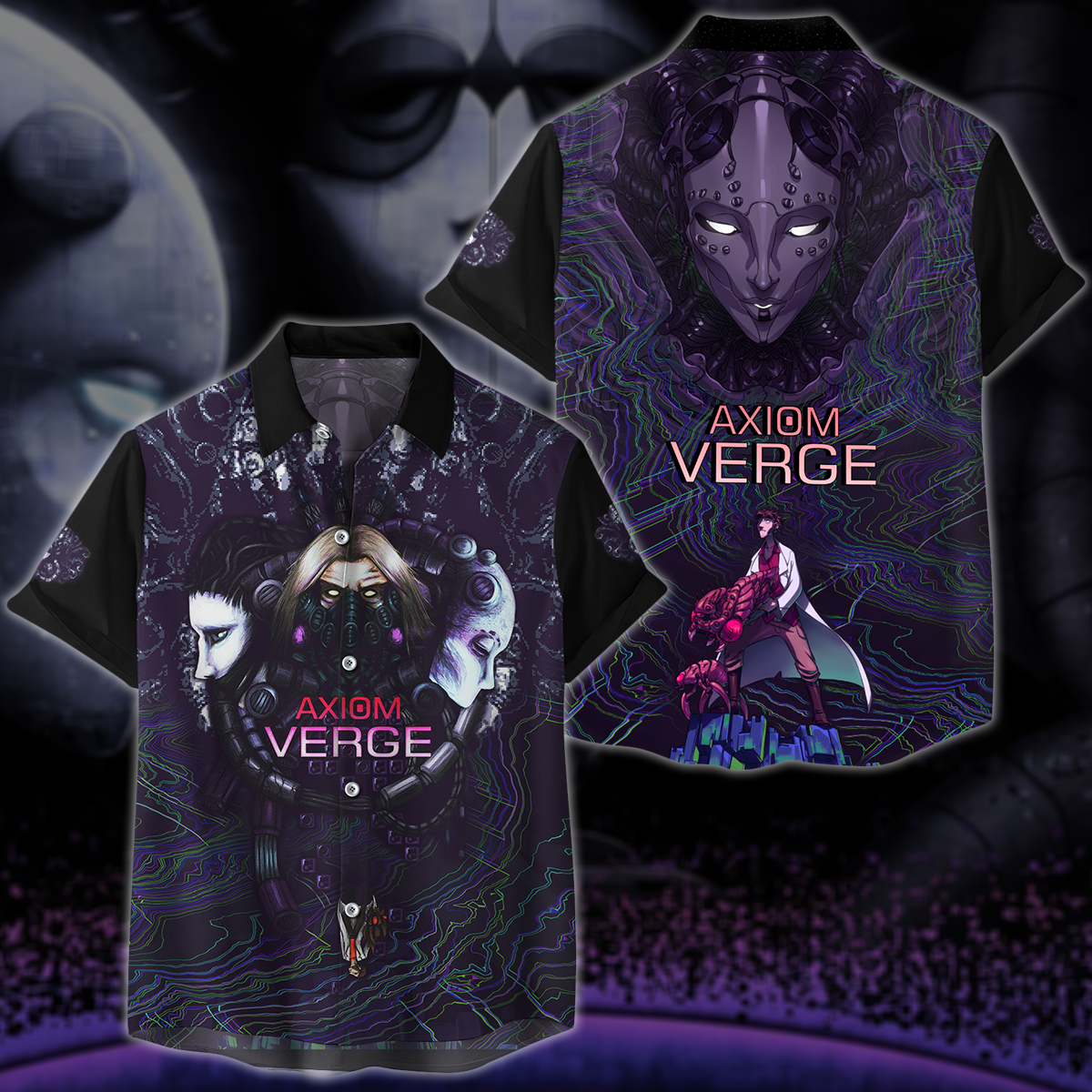 Axiom Verge Video Game 3D All Over Printed T-shirt Tank Top Zip Hoodie Pullover Hoodie Hawaiian Shirt Beach Shorts Jogger Hawaiian Shirt