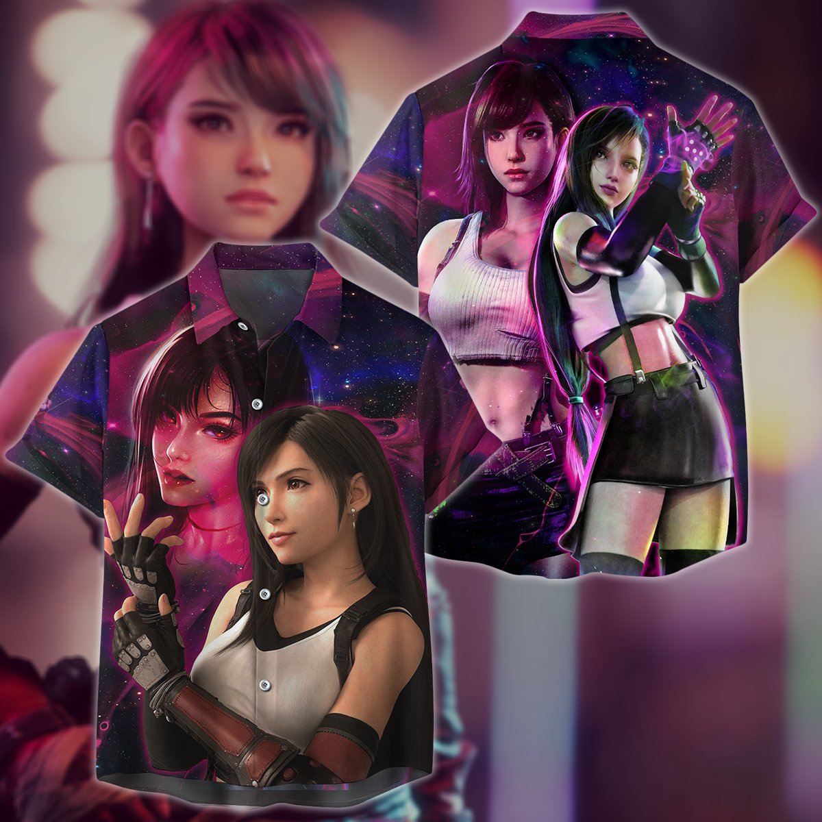 Final Fantasy VII Tifa Lockhart Video Game 3D All Over Print T-shirt Tank Top Zip Hoodie Pullover Hoodie Hawaiian Shirt Beach Shorts Jogger Hawaiian Shirt