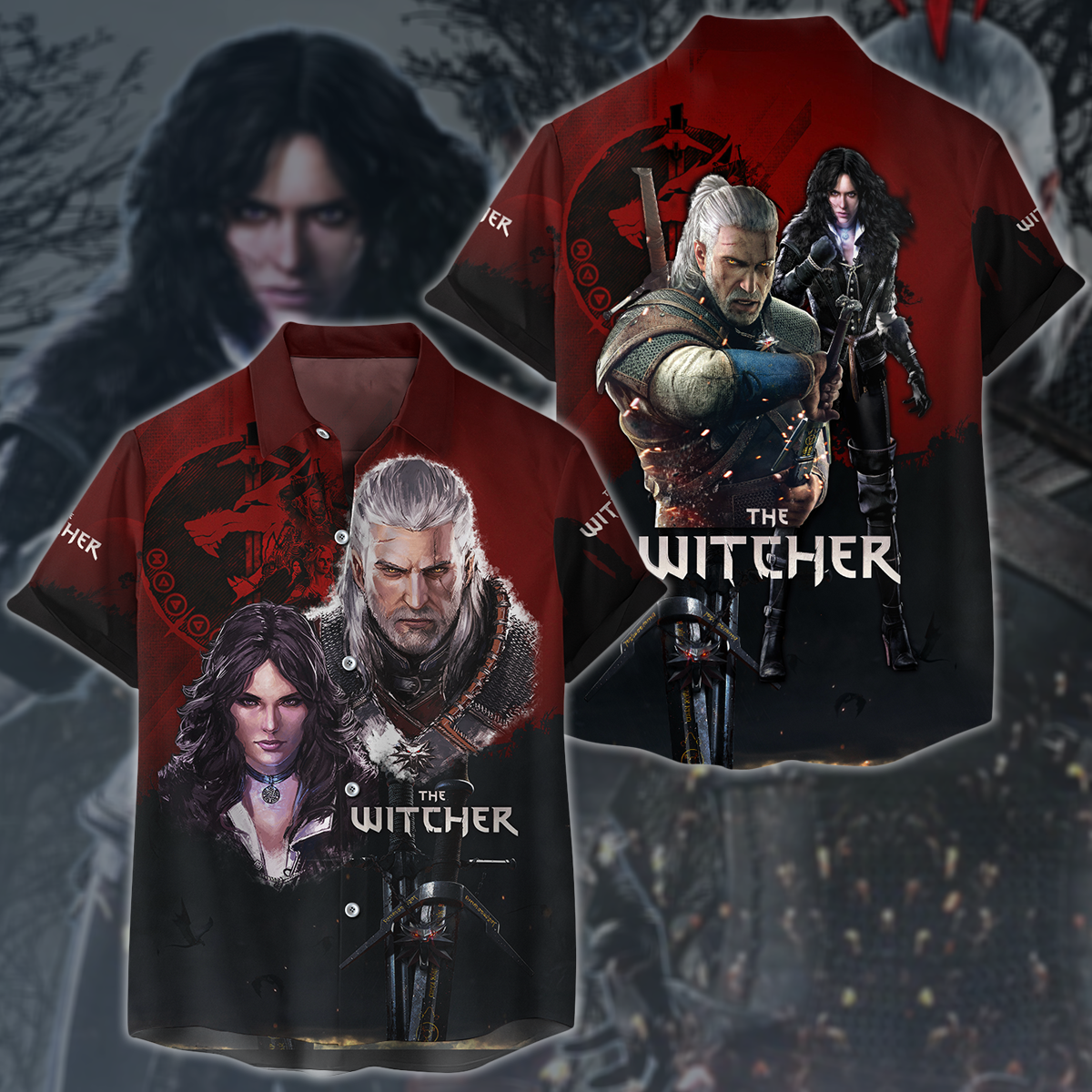 The Witcher Geralt & Yennefer Video Game 3D All Over Printed T-shirt Tank Top Zip Hoodie Pullover Hoodie Hawaiian Shirt Beach Shorts Jogger Hawaiian Shirt