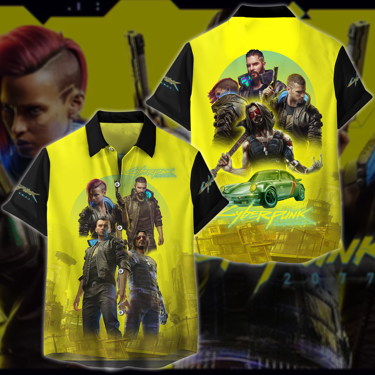 Cyberpunk 2077 Video Game 3D All Over Printed T-shirt Tank Top Zip Hoodie Pullover Hoodie Hawaiian Shirt Beach Shorts Jogger Hawaiian Shirt